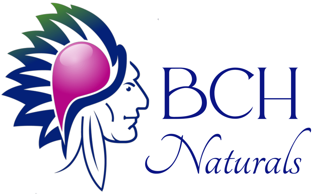 BCH Naturals logo for natural home spa products, featuring a colourful headdress design and elegant brand text.
