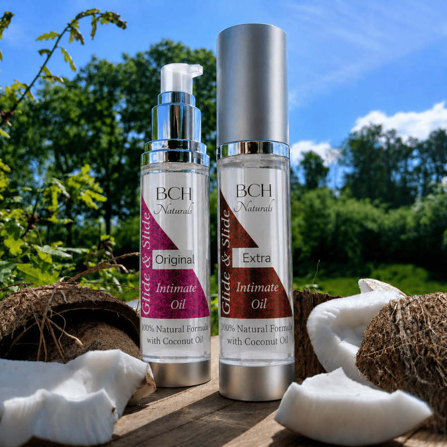 Glide & Slide with coconut halves in the garden with nature