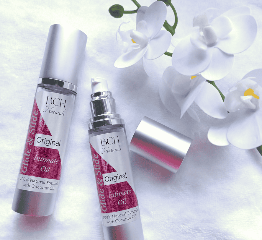 BCH Naturals Glide & Slide natural coconut intimate oil — perfect Valentine's gift for couples UK