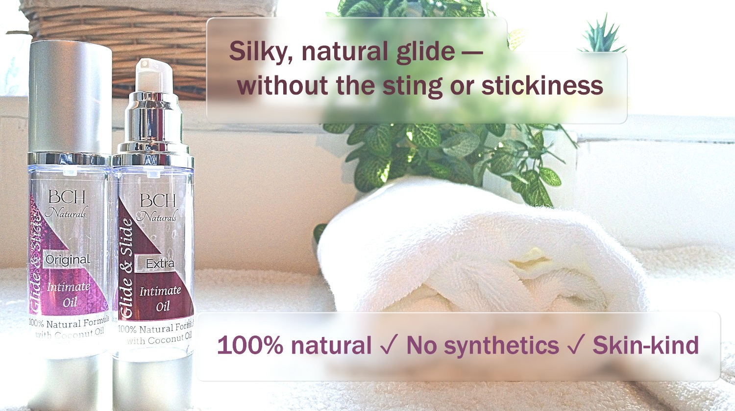 Slide & Glide Duo set on a massage table ready for intimacy